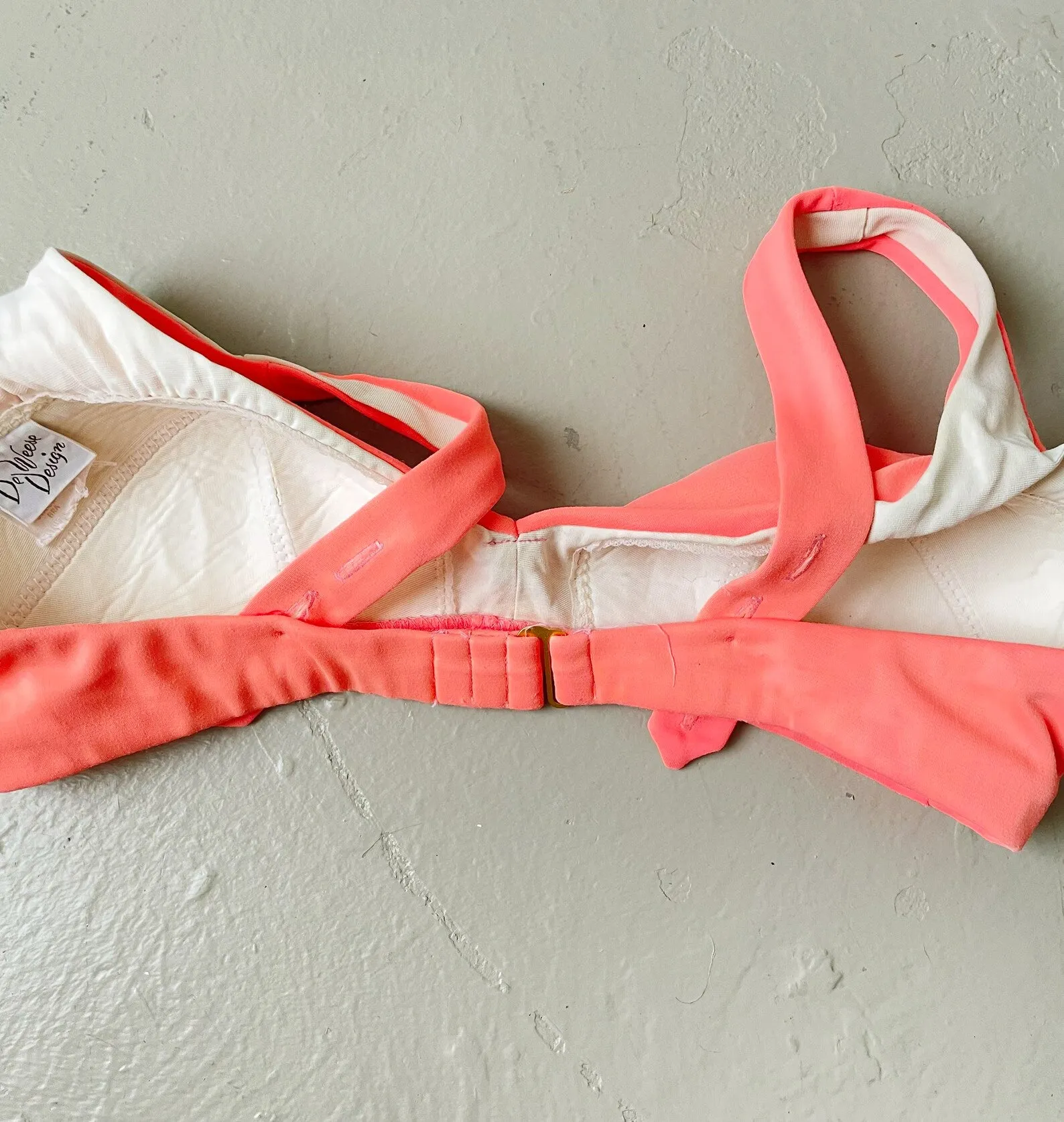 1970s Bikini Crop Top Neon Pink Bra S