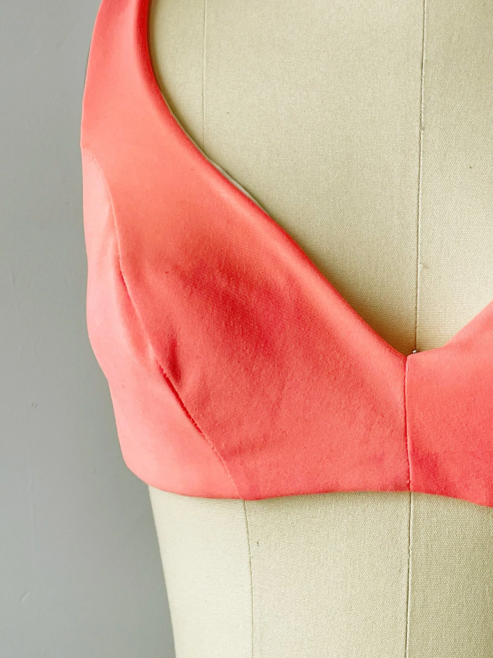 1970s Bikini Crop Top Neon Pink Bra S