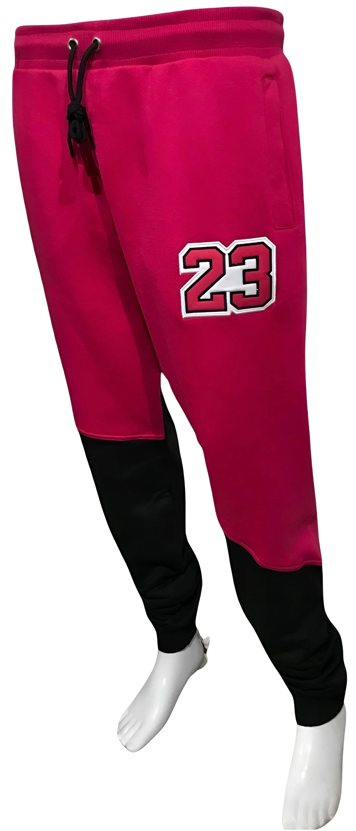 ^23^ (BLACK-HOT PINK)* JOGGER SWEATPANTS (CUT & SEW) (UNISEX)