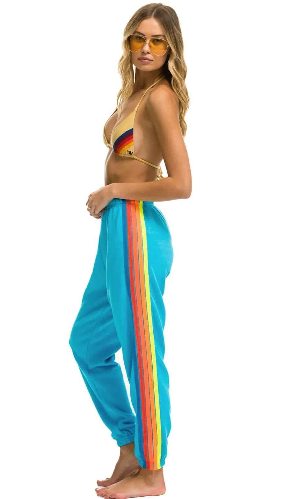 5 Stripe Sweatpants ~ Neon Blue // Neon Rainbow