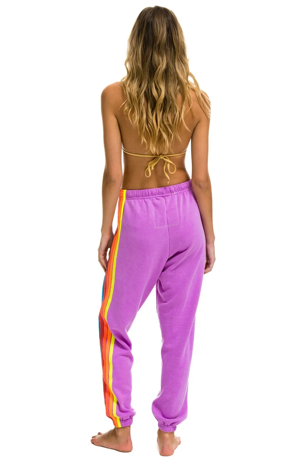 5 STRIPE SWEATPANTS - NEON PURPLE // NEON RAINBOW