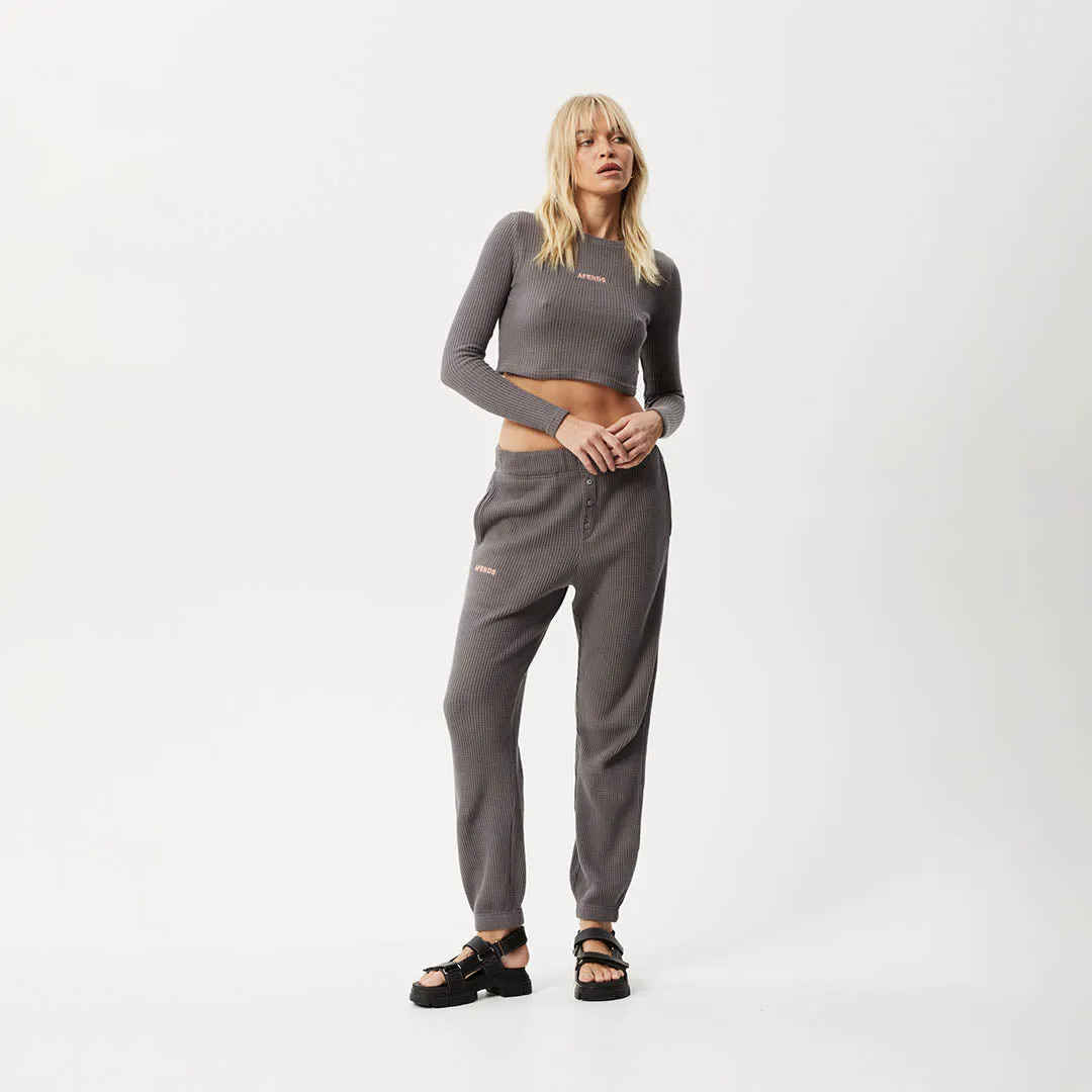 AFENDS Womens Ari - Waffle SweatPants - Steel