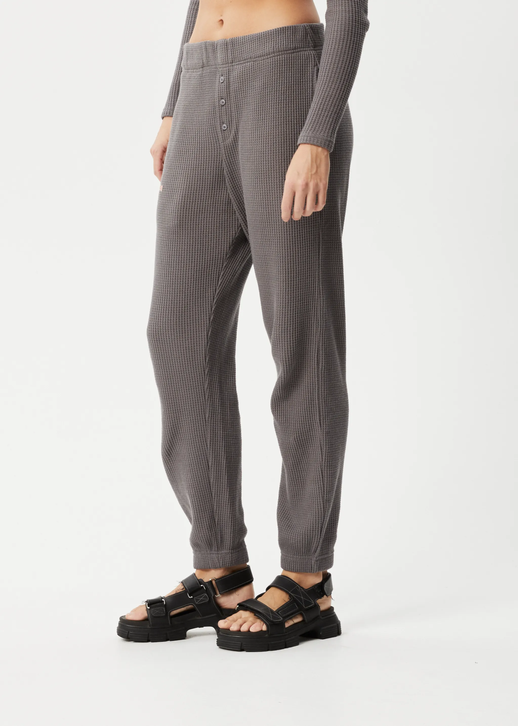 AFENDS Womens Ari - Waffle SweatPants - Steel