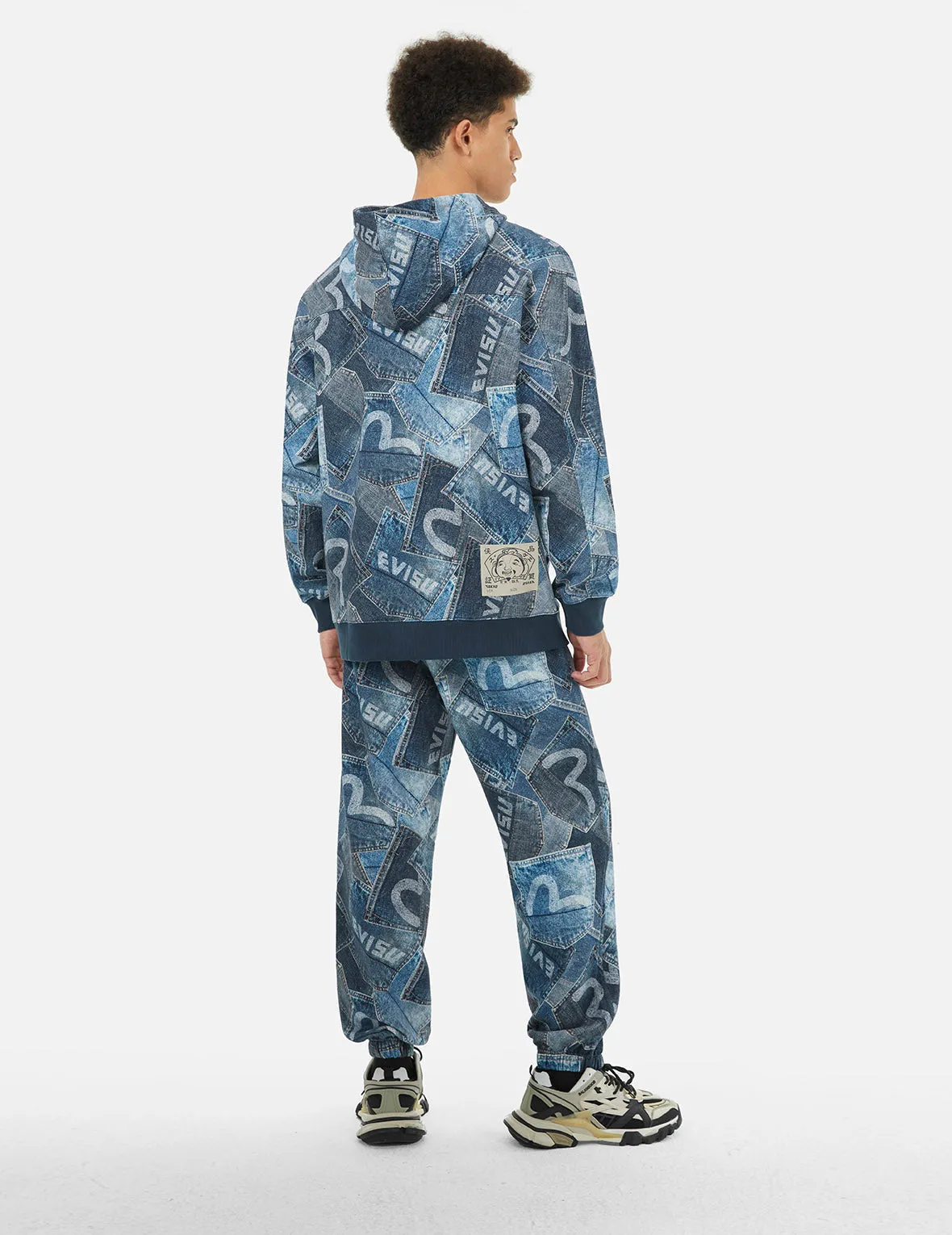 Allover Logo and Seagull Pocket Digital Print Loose Fit Sweatpants