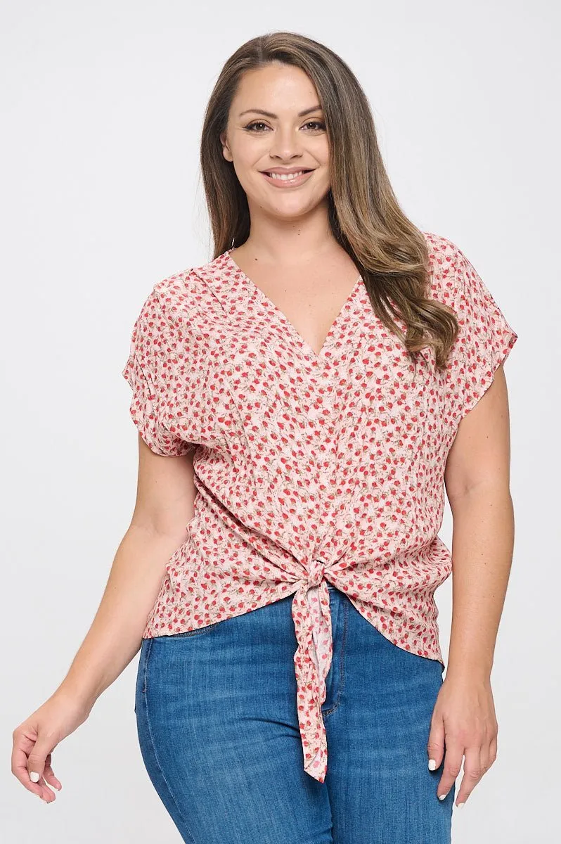 Ana Plus Size Tie Front Top