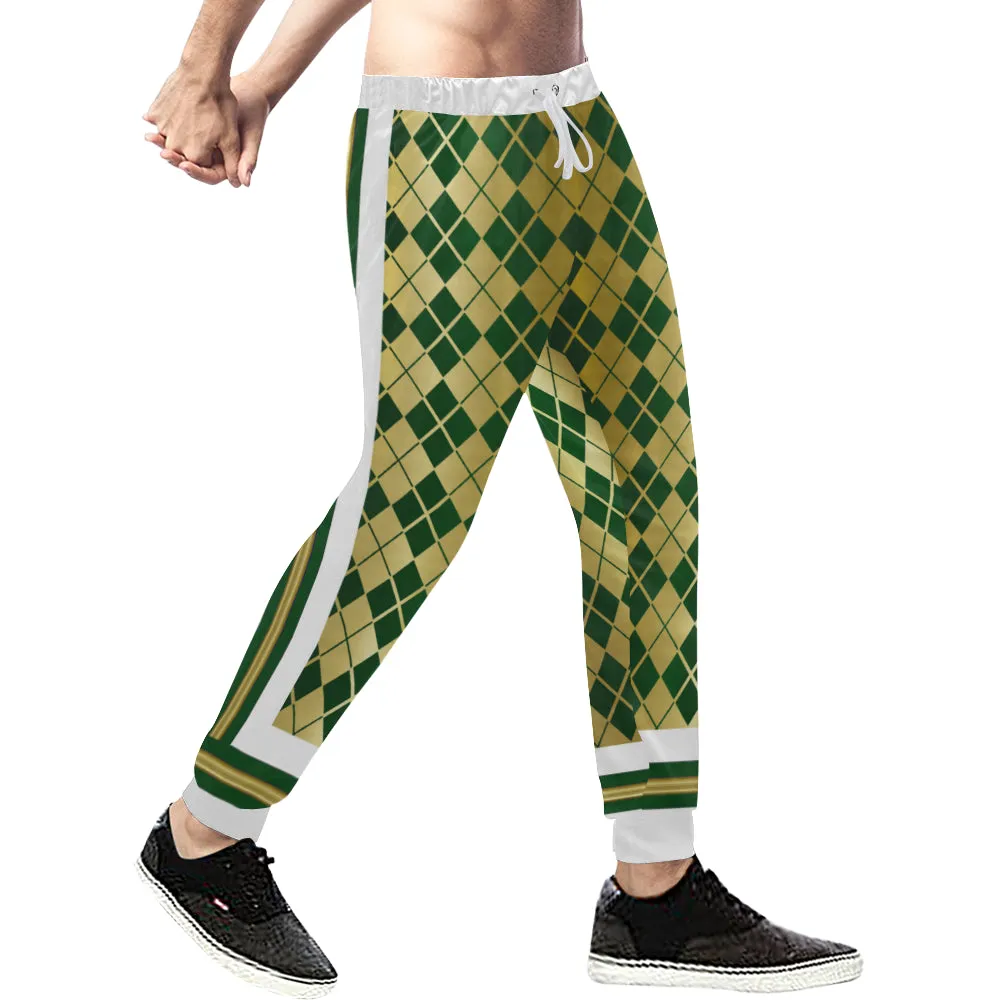 ARLEQUIN GREEN Men's All Over Print Sweatpants