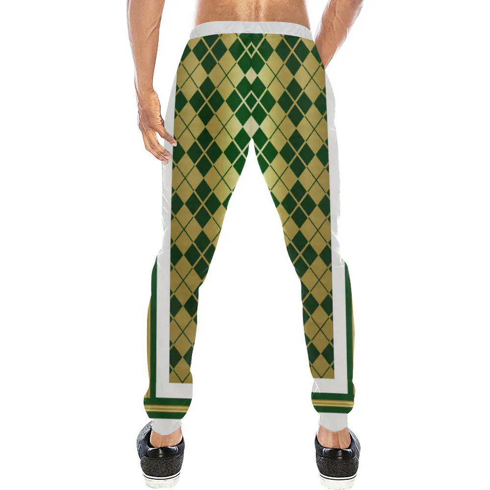 ARLEQUIN GREEN Men's All Over Print Sweatpants