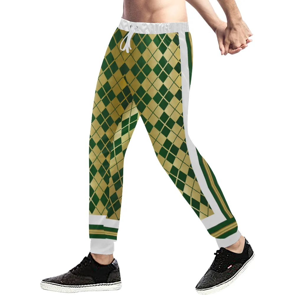 ARLEQUIN GREEN Men's All Over Print Sweatpants