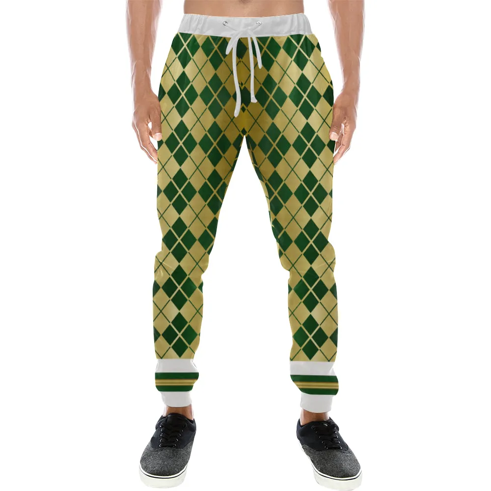 ARLEQUIN GREEN Men's All Over Print Sweatpants