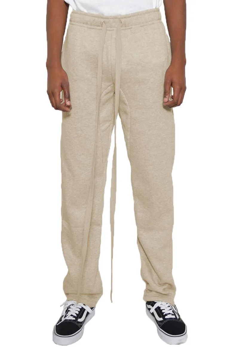 Beige Tshirt Ankle Toggle Sweatpants Set