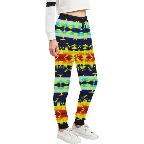 Between the Mountains Navy Yellow Women's Sweatpants