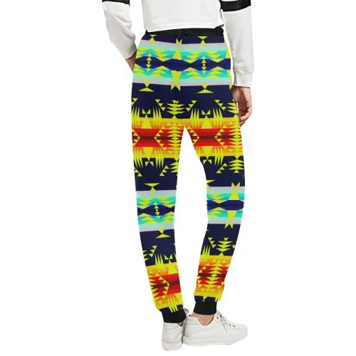 Between the Mountains Navy Yellow Women's Sweatpants