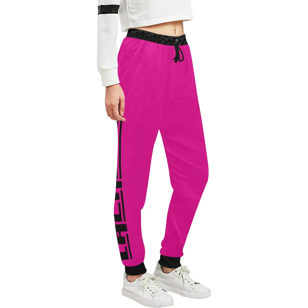 BLACC BORDER PINKISH Women's All Over Print Sweatpants