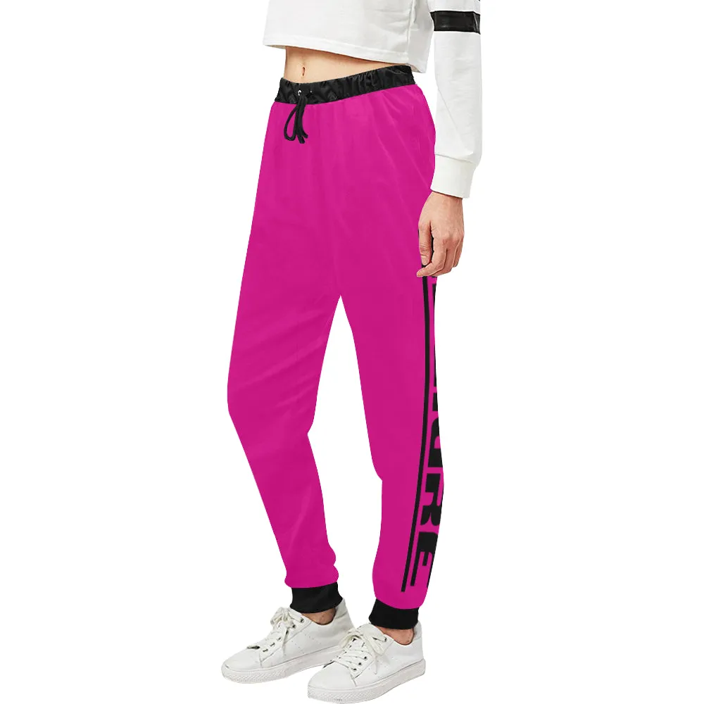 BLACC BORDER PINKISH Women's All Over Print Sweatpants