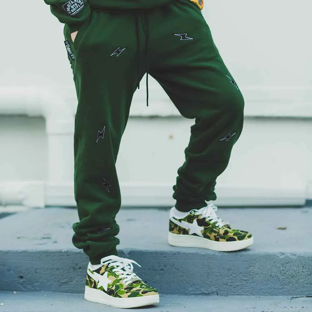 Blaze Felt Applique Sweatpants Olive