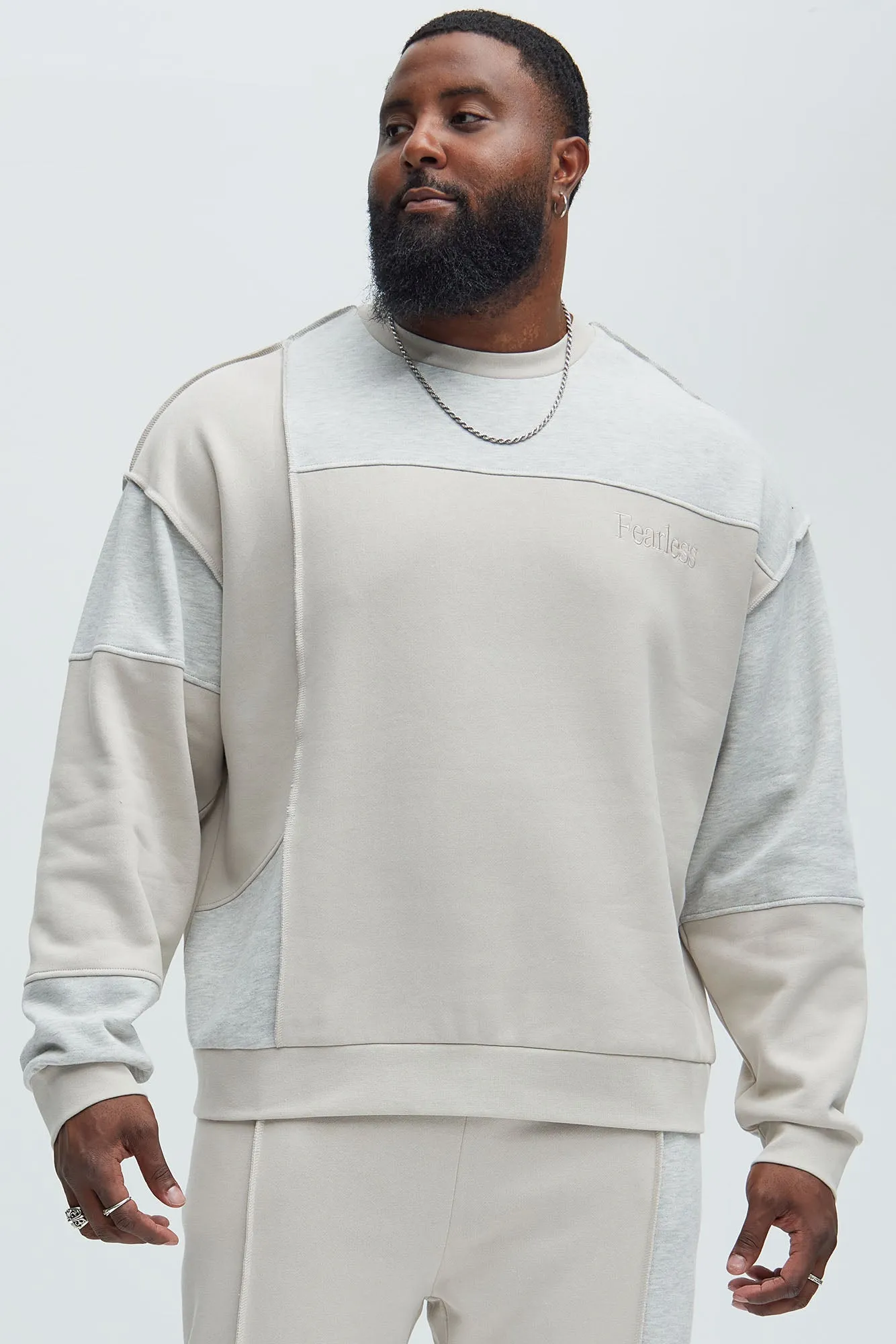 Block The Fear Crewneck Sweatshirt - Grey