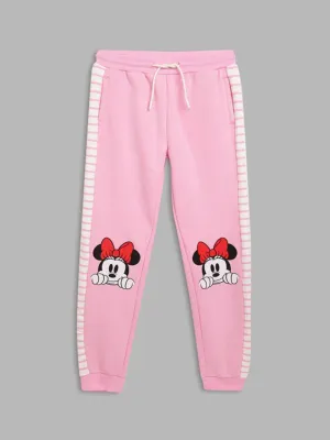 Blue Giraffe Girls Pink Printed Regular Fit Joggers Style Sweatpant