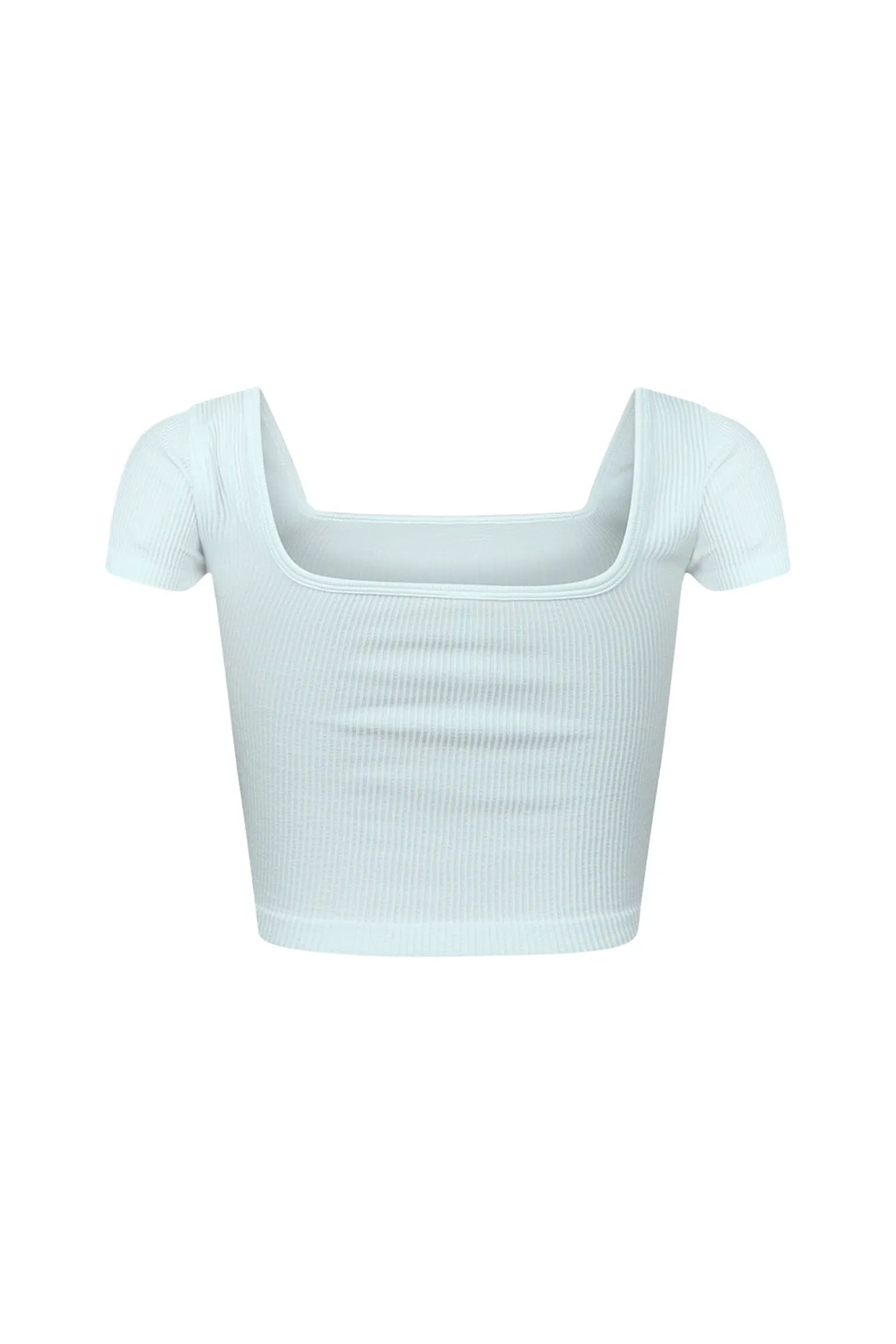 Camille Ribbed Short Sleeve Crop Top