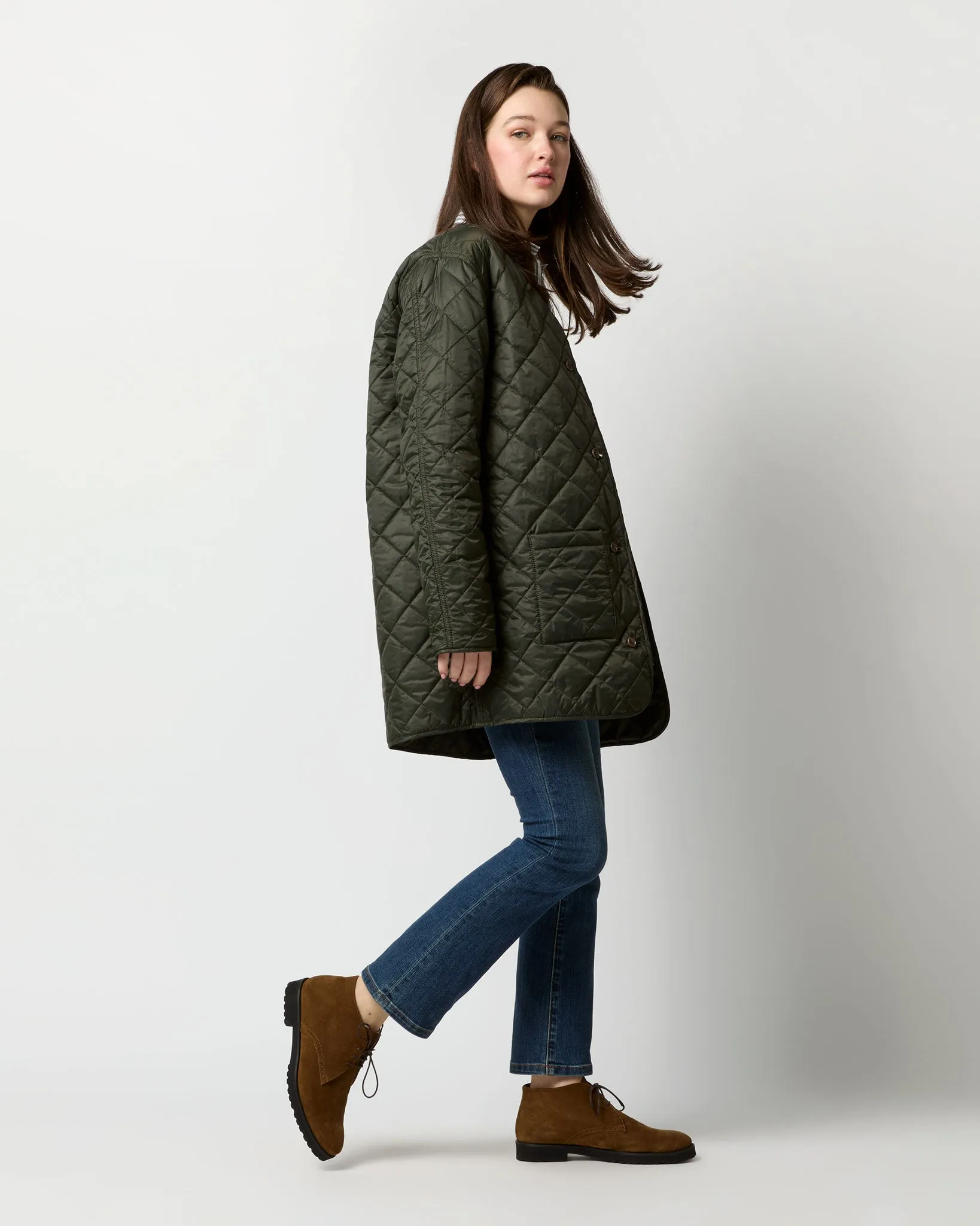 Cashpad Fishtail Parka in Forest Dry Waxed Poplin