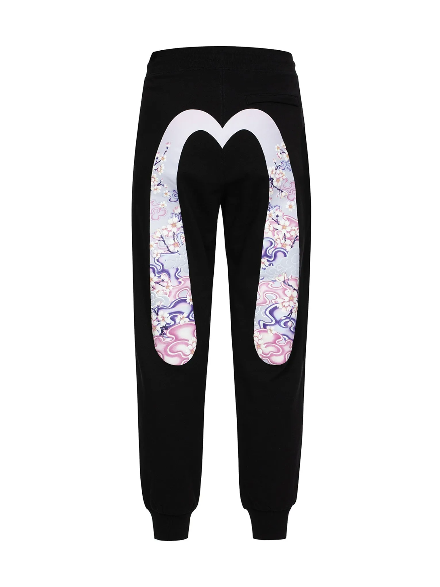 Cranes and Floral Print Daicock Regular Fit Sweatpants