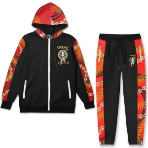 Crooks & Castles Chain Cherub Zip Hoodie Tracksuit Black