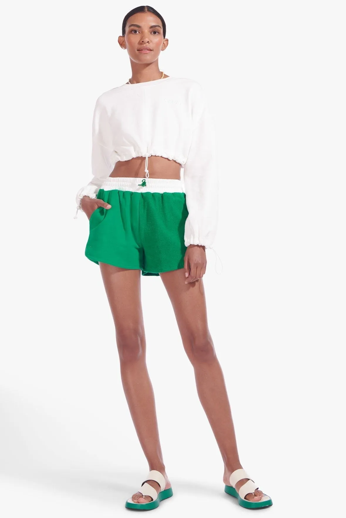 CROPPED BUNGEE SWEATSHIRT | WHITE