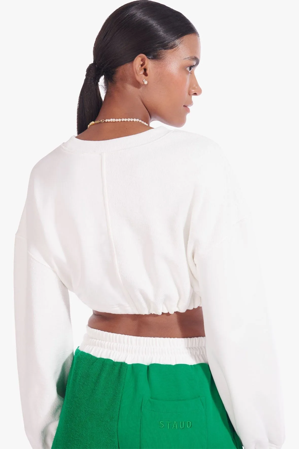 CROPPED BUNGEE SWEATSHIRT | WHITE