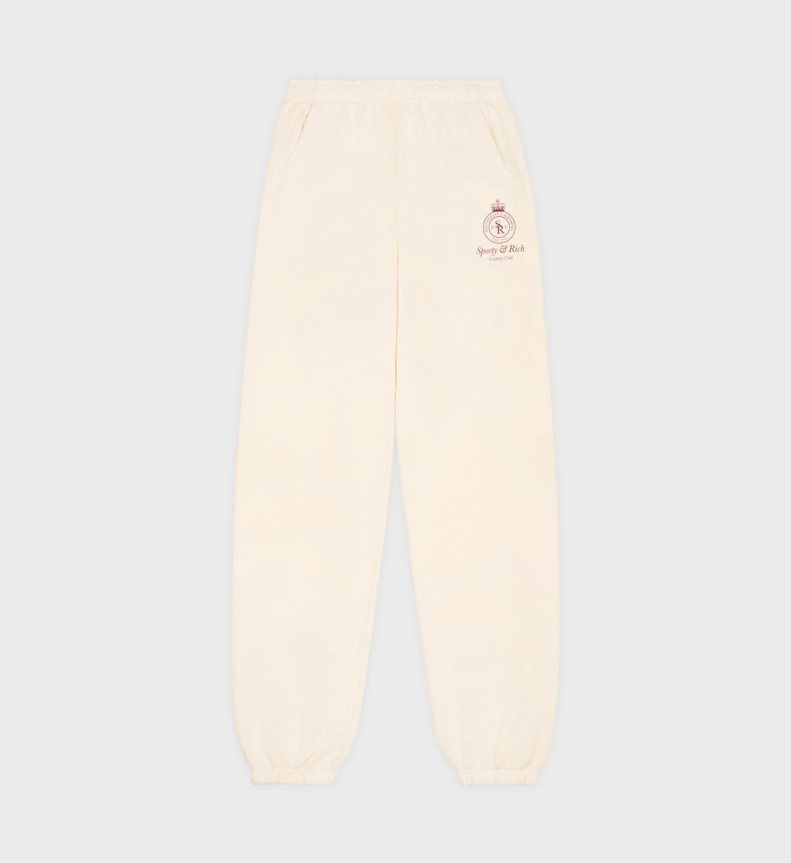 Crown Sweatpant - Cream/Merlot