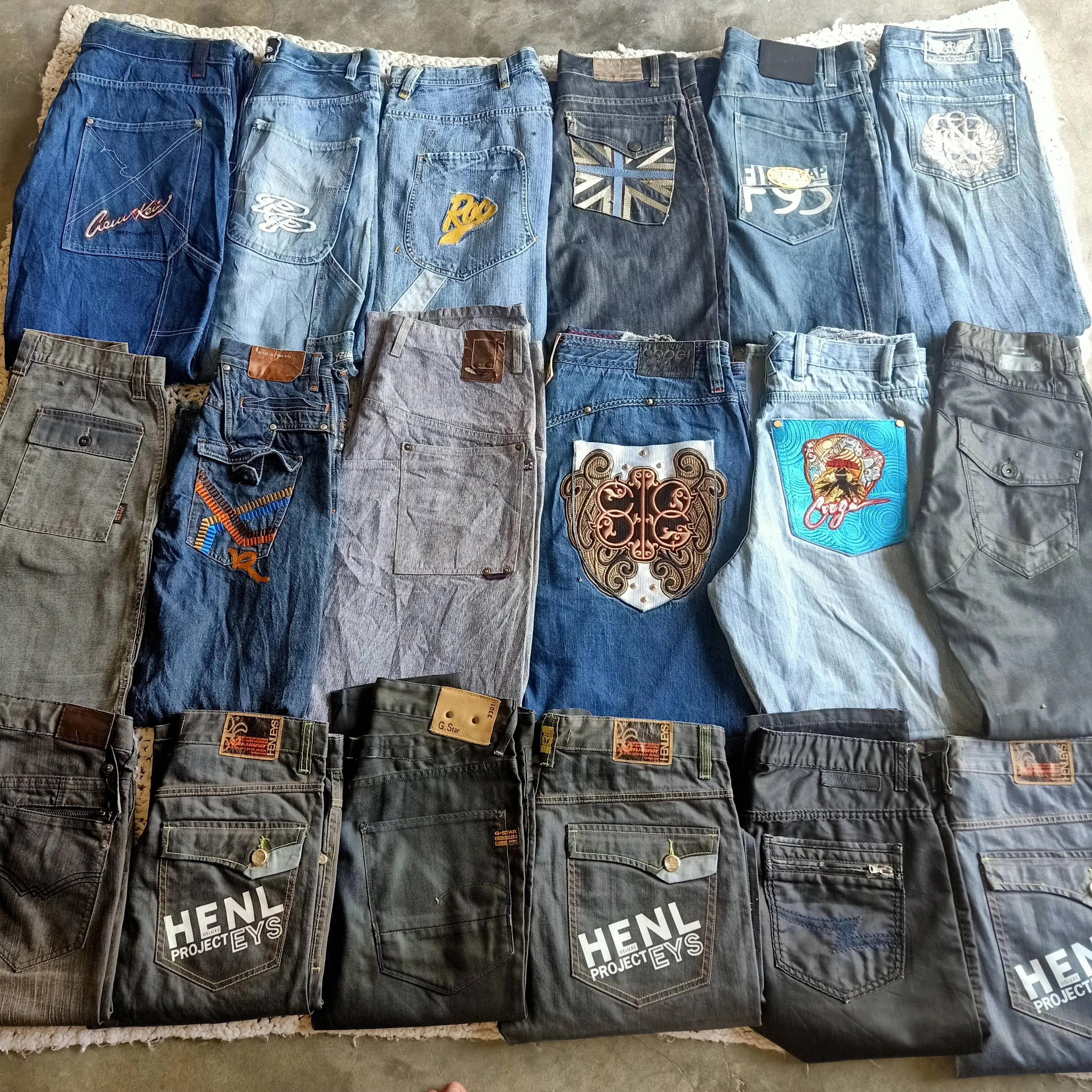 Denim hip hop pant 41 pieces