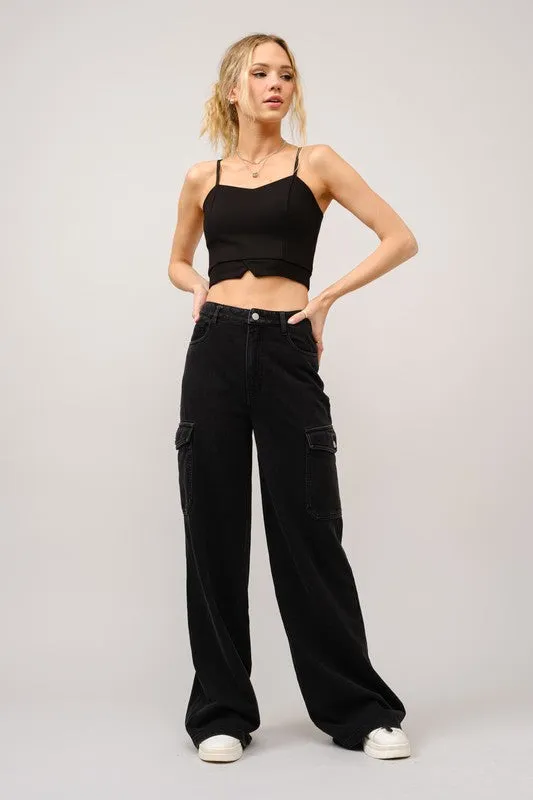 Denim Sweatpants - Black or Blue