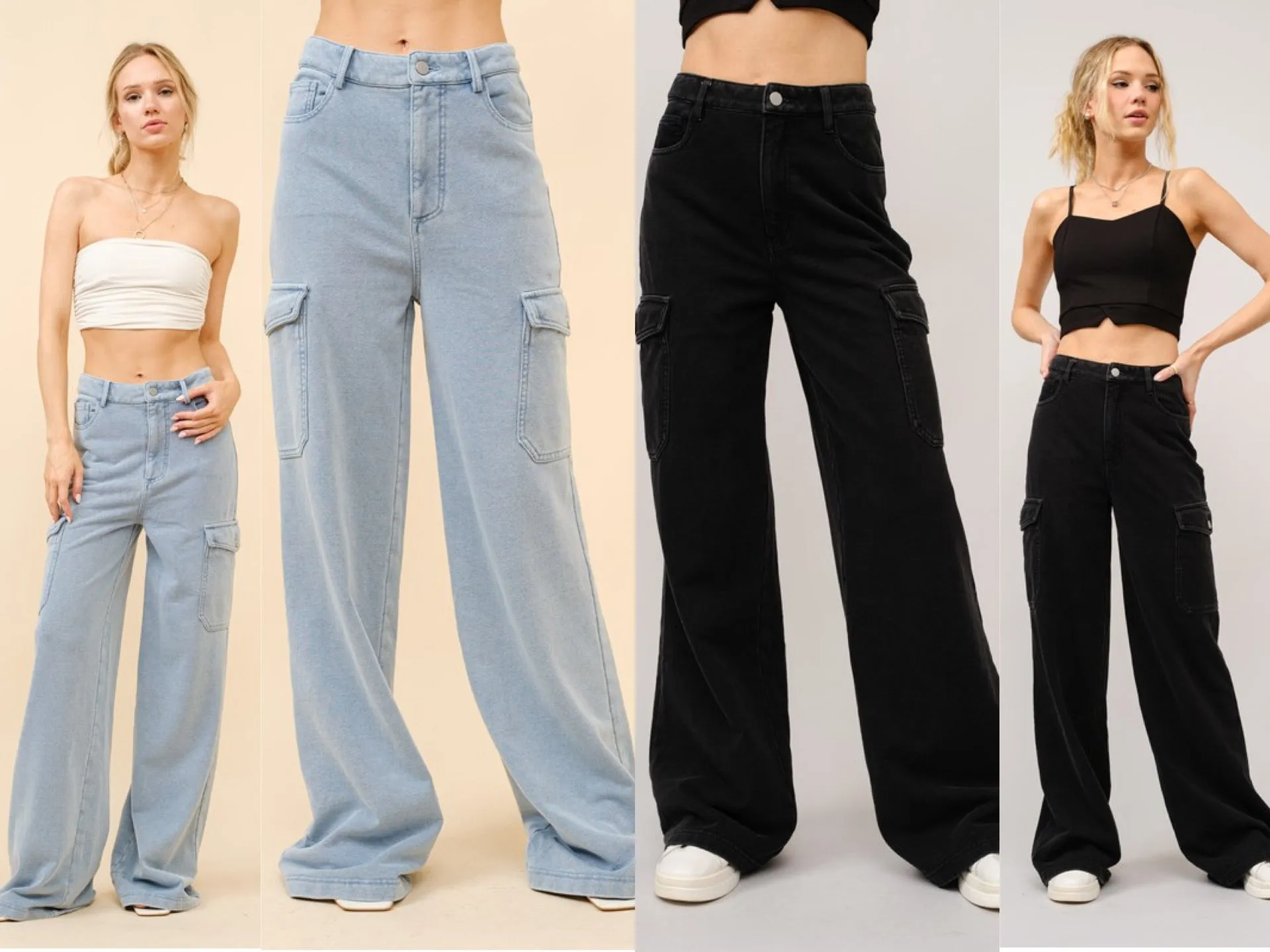 Denim Sweatpants - Black or Blue