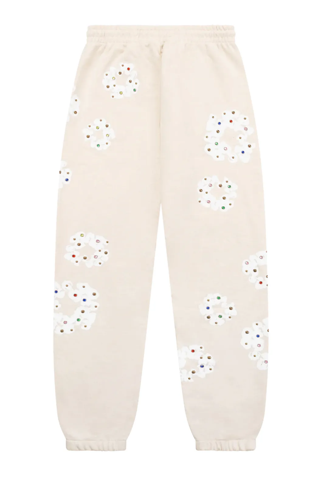 Denim Tears 'Oatmeal' Rhinestone Wreath Sweatpants