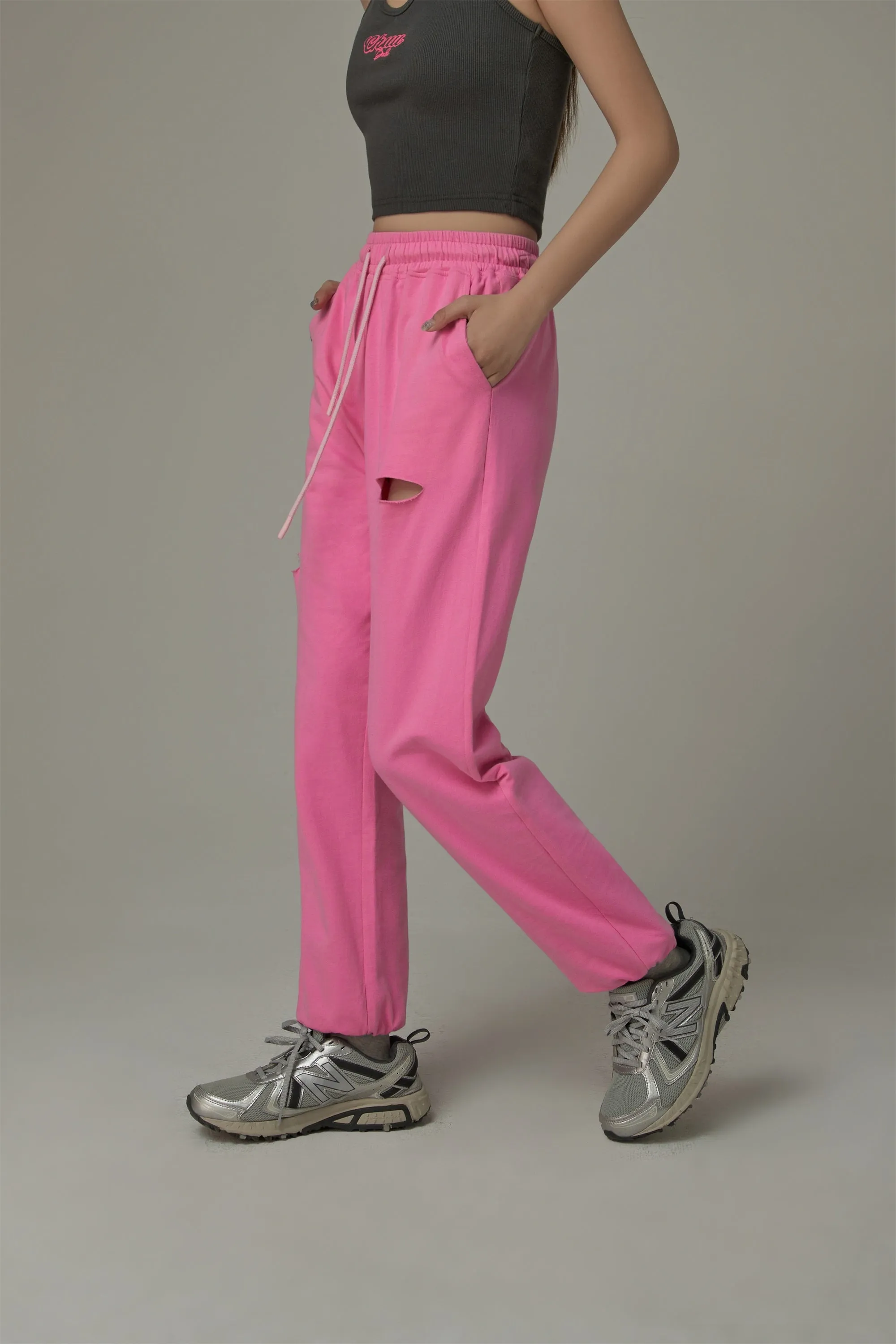 Distressed String Jogger Sweatpants