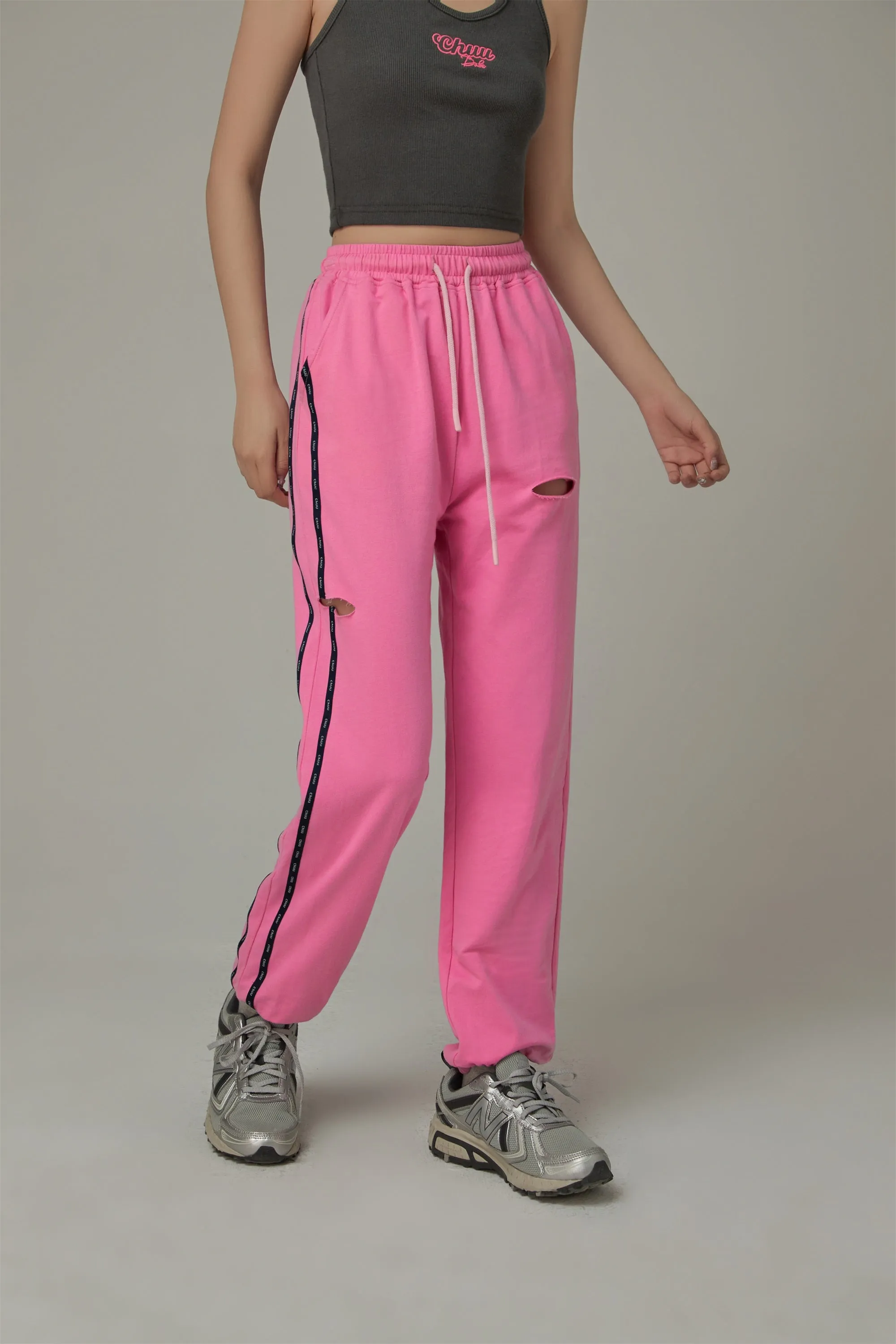 Distressed String Jogger Sweatpants