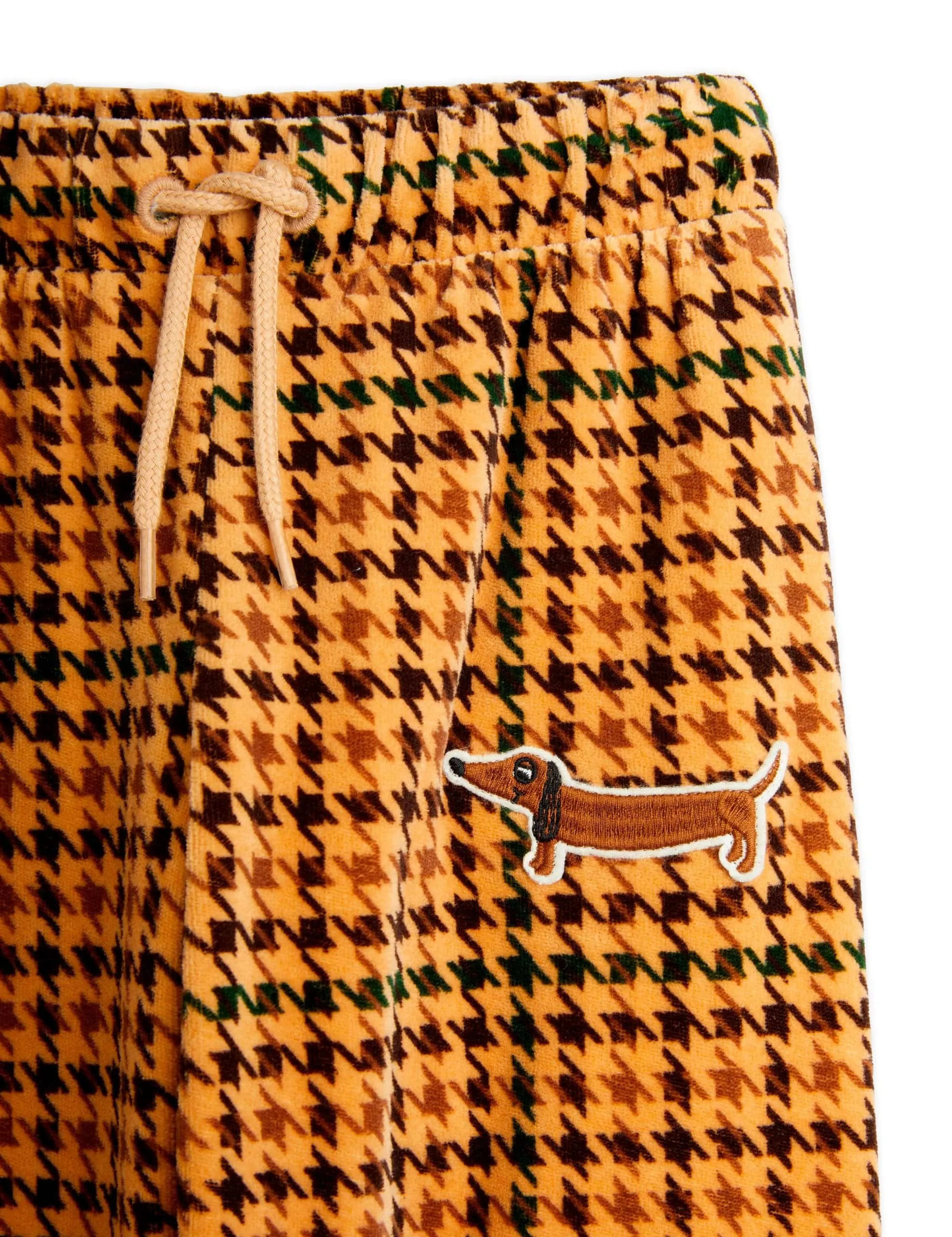 Dog Houndstooth Velour Pants