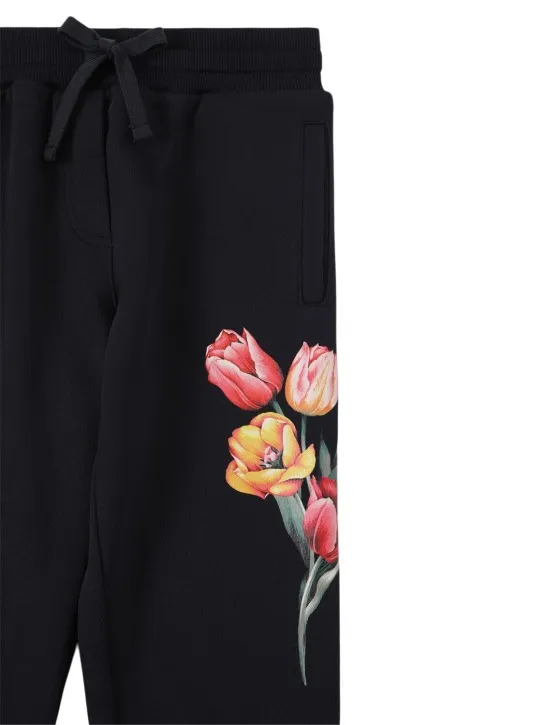 Dolce&amp;Gabbana   Flowers print cotton sweatpants 