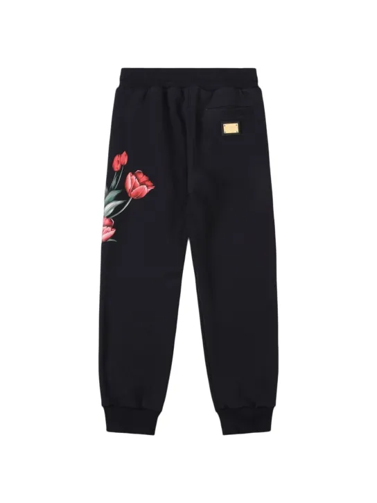 Dolce&amp;Gabbana   Flowers print cotton sweatpants 