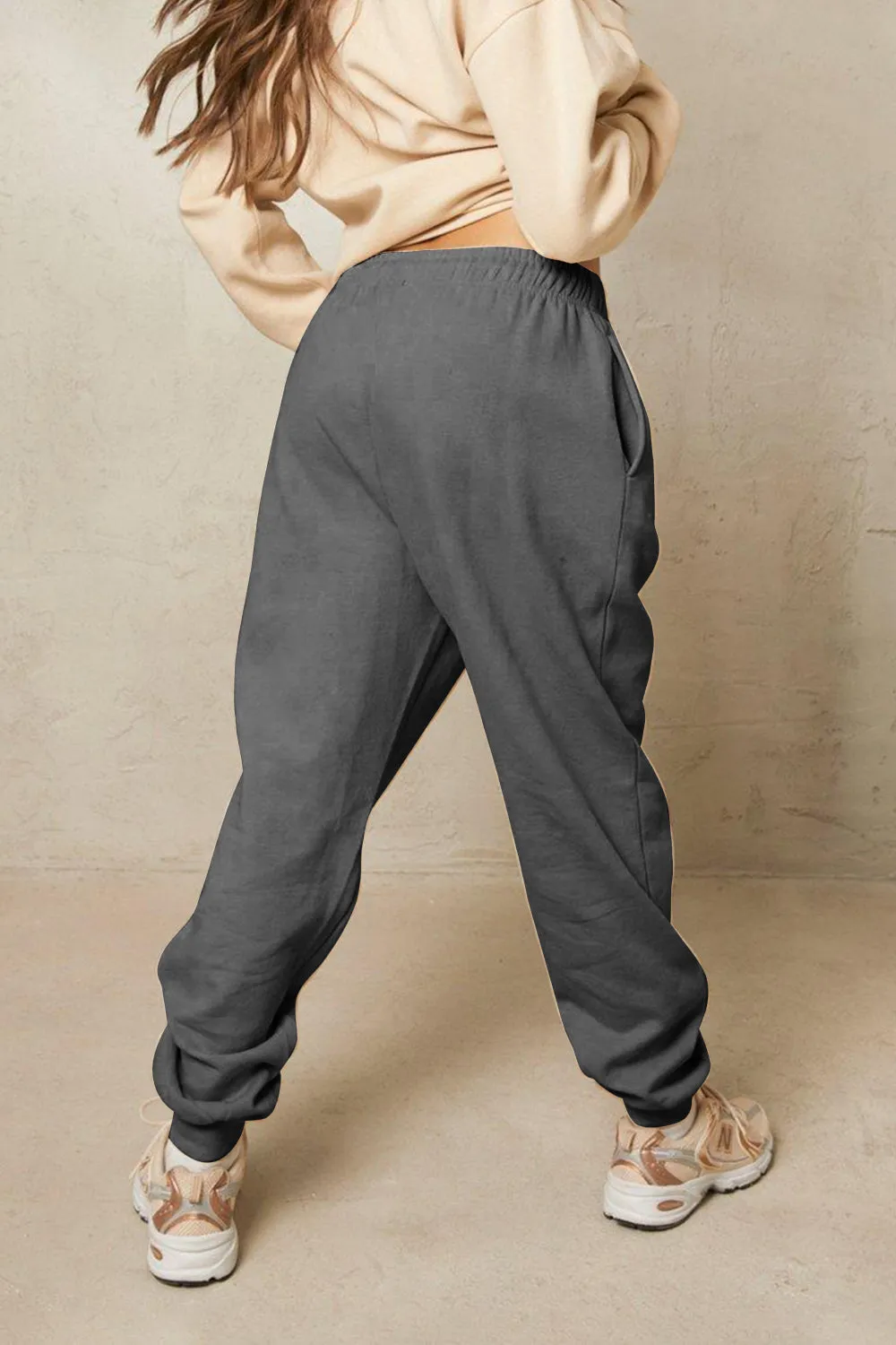 Drawstring Heart Graphic Long Sweatpants