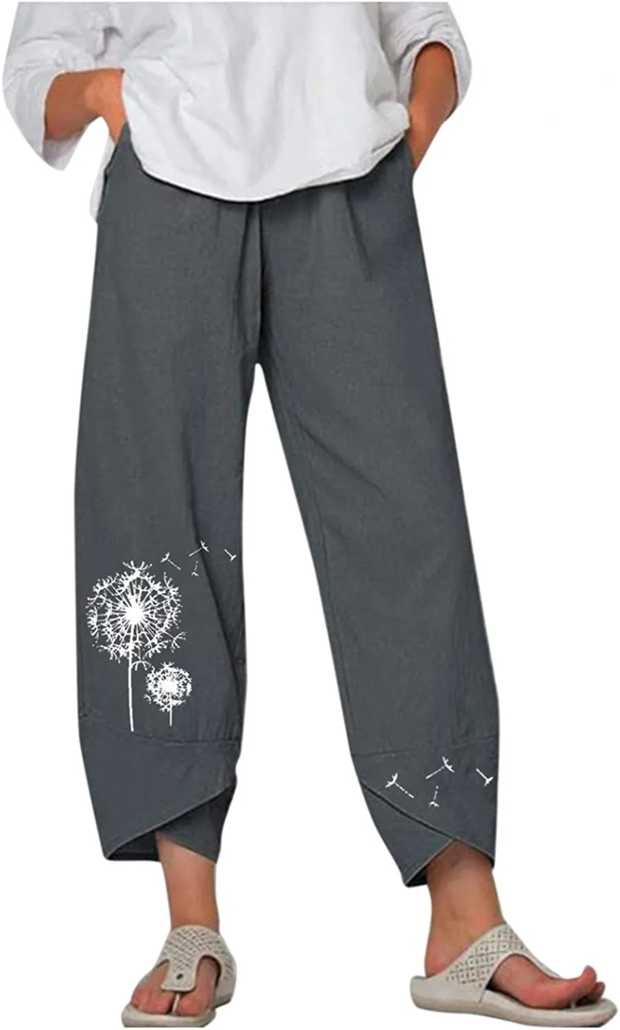 DressBetty - Palazzo Lounge Pants Wide Leg Printed Cropped Bottoms Baggy Trousers Sweatpants