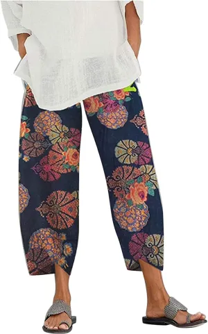 DressBetty - Palazzo Lounge Pants Wide Leg Printed Cropped Bottoms Baggy Trousers Sweatpants