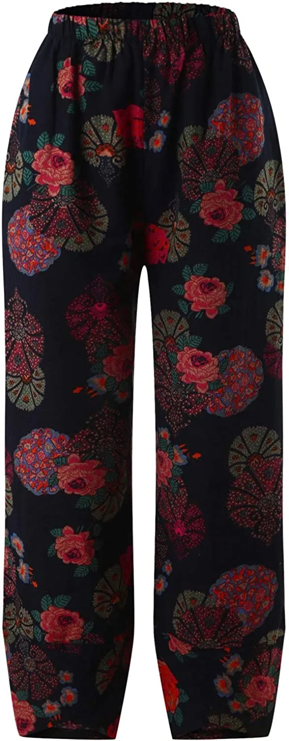 DressBetty - Palazzo Lounge Pants Wide Leg Printed Cropped Bottoms Baggy Trousers Sweatpants