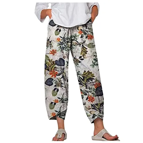 DressBetty - Palazzo Lounge Pants Wide Leg Printed Cropped Bottoms Baggy Trousers Sweatpants