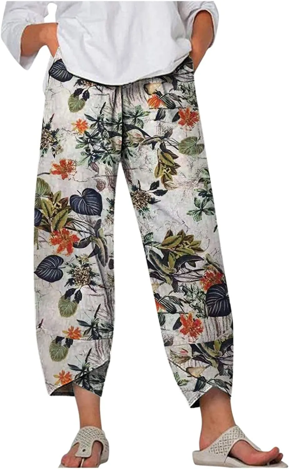 DressBetty - Palazzo Lounge Pants Wide Leg Printed Cropped Bottoms Baggy Trousers Sweatpants