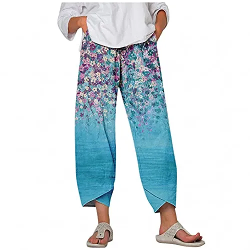 DressBetty - Palazzo Lounge Pants Wide Leg Printed Cropped Bottoms Baggy Trousers Sweatpants