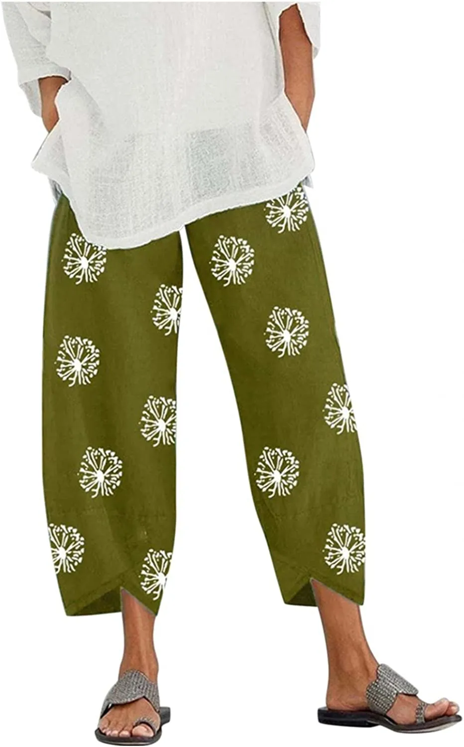 DressBetty - Palazzo Lounge Pants Wide Leg Printed Cropped Bottoms Baggy Trousers Sweatpants