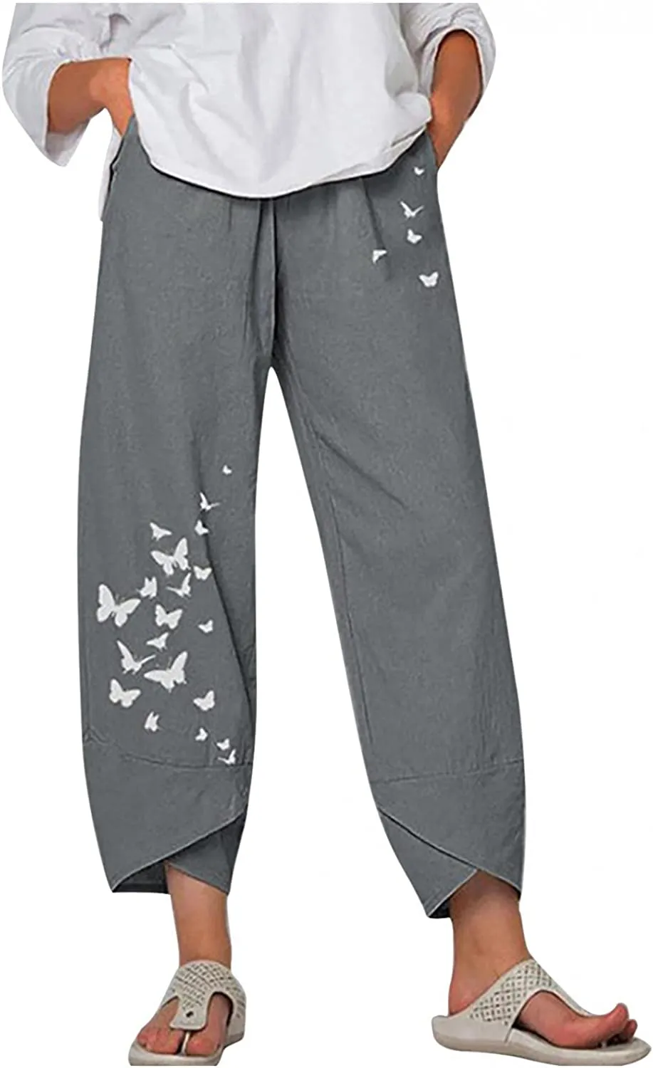 DressBetty - Palazzo Lounge Pants Wide Leg Printed Cropped Bottoms Baggy Trousers Sweatpants