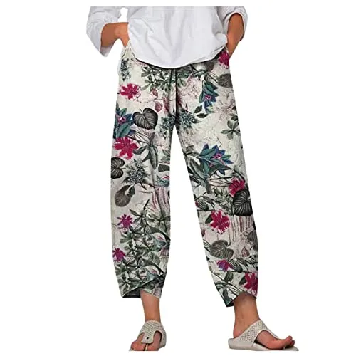 DressBetty - Palazzo Lounge Pants Wide Leg Printed Cropped Bottoms Baggy Trousers Sweatpants