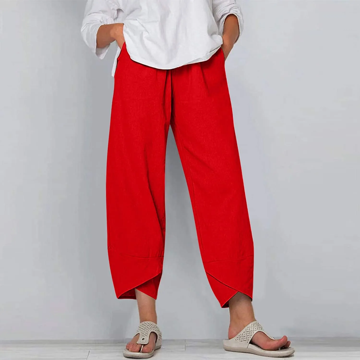 DressBetty - Palazzo Lounge Pants Wide Leg Printed Cropped Bottoms Baggy Trousers Sweatpants