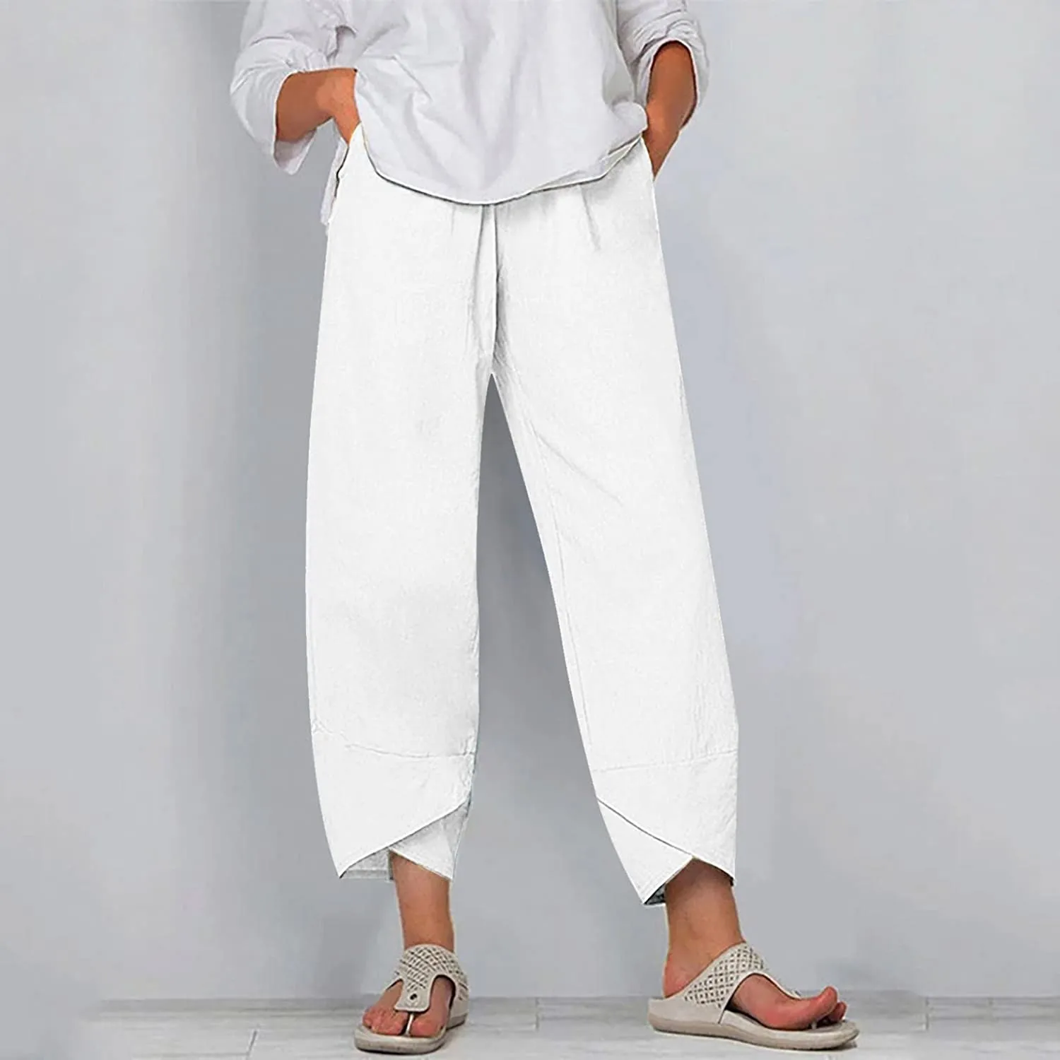 DressBetty - Palazzo Lounge Pants Wide Leg Printed Cropped Bottoms Baggy Trousers Sweatpants