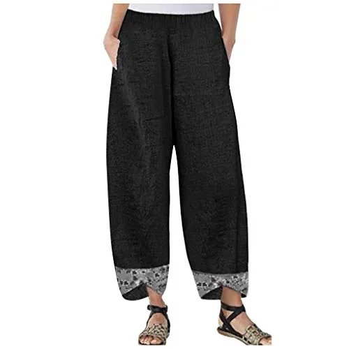 DressBetty - Palazzo Lounge Pants Wide Leg Printed Cropped Bottoms Baggy Trousers Sweatpants